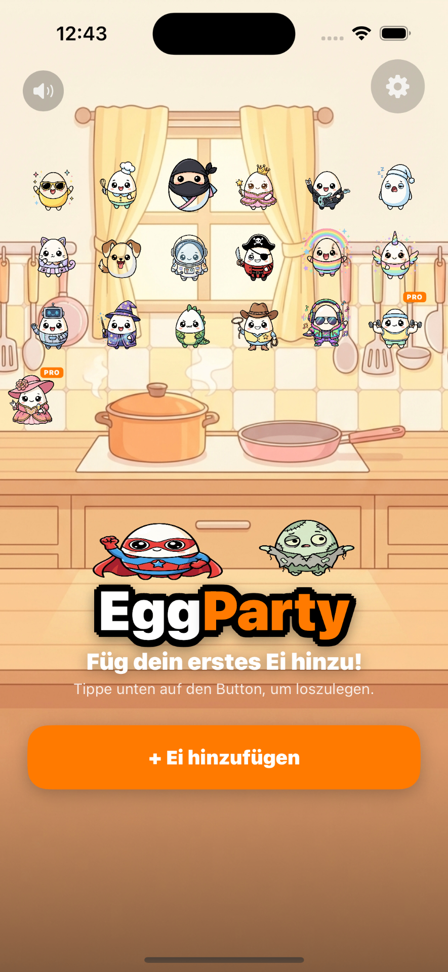 EggParty Timer – Charakter-Auswahl
